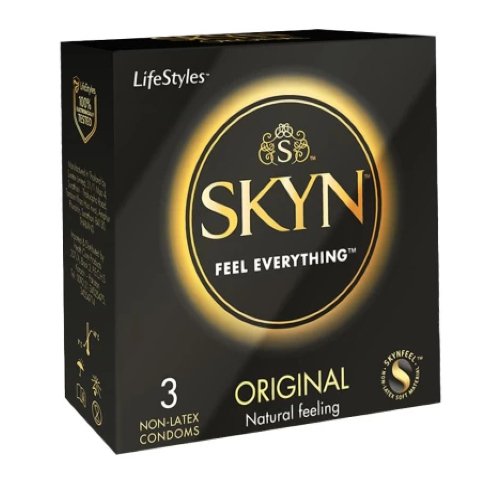 Skyn Original Natural Feeling Non-Latex Condom, 3-Pack