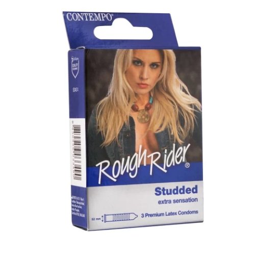 Life Style Rough Rider Studded Extra Sensation Condom, 3-Pack