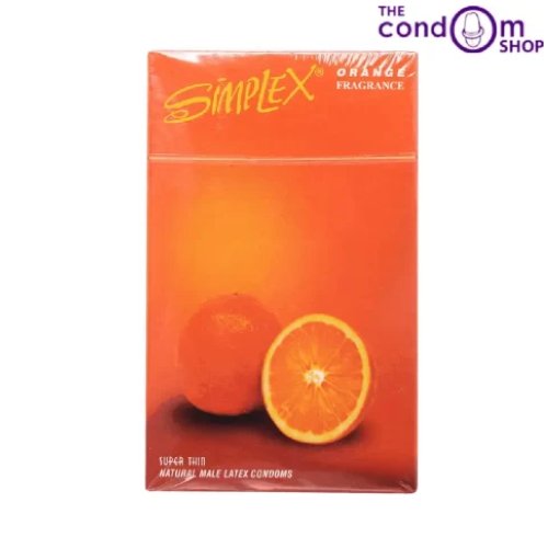 Simplex Flavored Condom ORANGE – 12 Pieces (Super Thin Condoms)