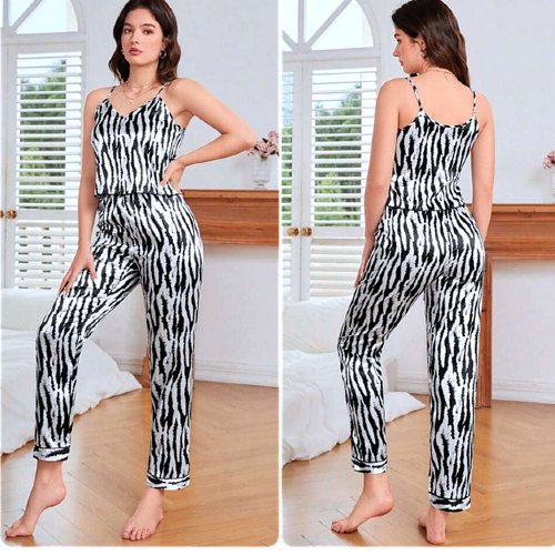 Spice Ceder Black Printed Strap Jumpsuit – Sleek & Chic Two-piece