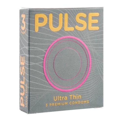 Pulse Ultra Thin Premium Condoms, 3-Pack