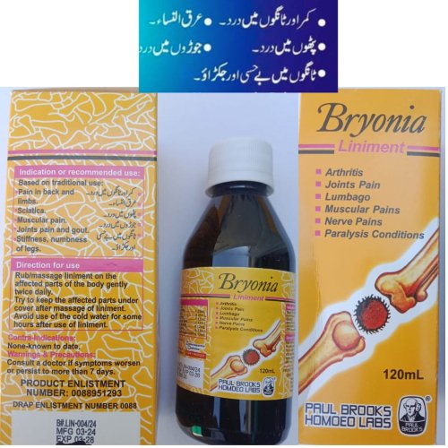 Paul Brooks Homoeo Bryonia Liniment Pain Oil