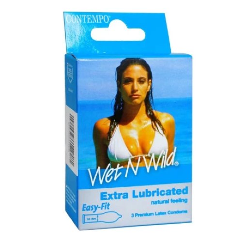 Wet N Wild Extra Lubricated Condom, 3-Pack