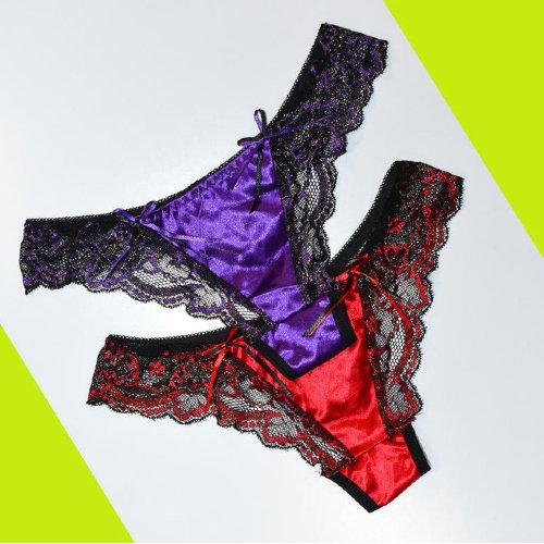 Fancy Red Shining Thong Underwear For Women