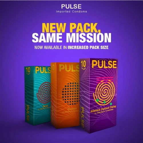 Pulse Ribbed Dotted Delay Premium Condoms, 3-Pack