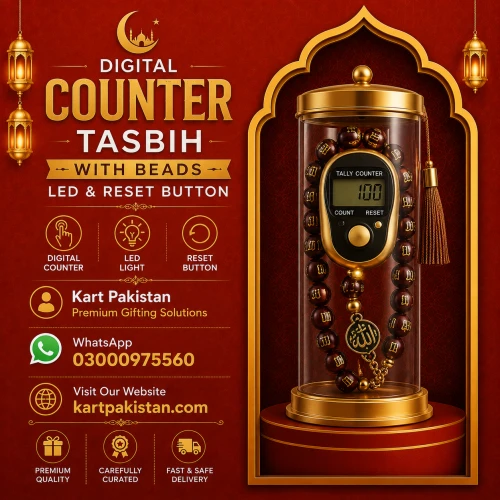 Digital Counter tasbih with Beads led & Reset Button