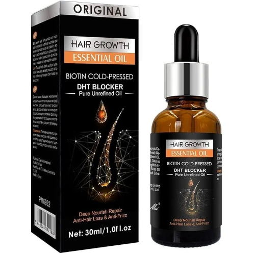 Hair Growth Essential Oil Biotin Cold-Pressed DHT Blocker
