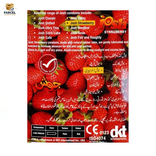 Josh Strawberry Condom, 3-Pack