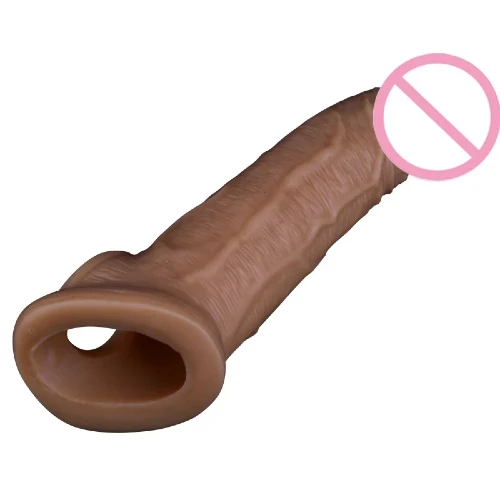 Silicone Condom Realistic Sleeves In Natural Brown Color
