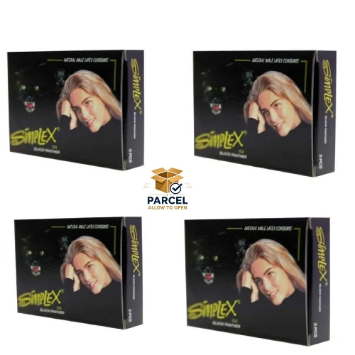 Simplex Black Panther Condoms - Pack of 12