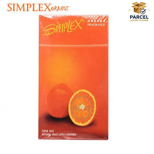 Simplex Flavored Condom ORANGE – 12 Pieces (Super Thin Condoms)