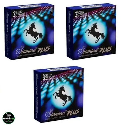 Simplex -Pack of 3- Stamina Plus Supper Dotted 5 in 1 Featured Condom
