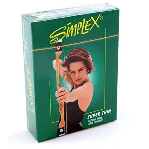 Simplex Super Thin Lubricated Non icidal Natural Male Latex Condom - Pack of 3
