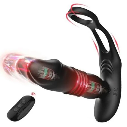 Thrusting Prostate Massager With Dual Rings