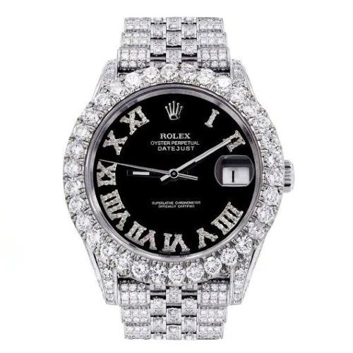 Rolex Iced Out Black With Dragon Bracelet
