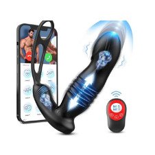 Thrusting Prostate Massager With Dual Rings